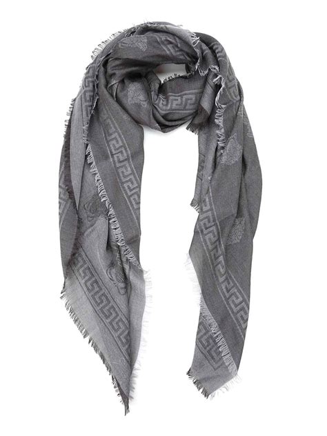 Versace Medusa Wool Blend Scarf Unisex